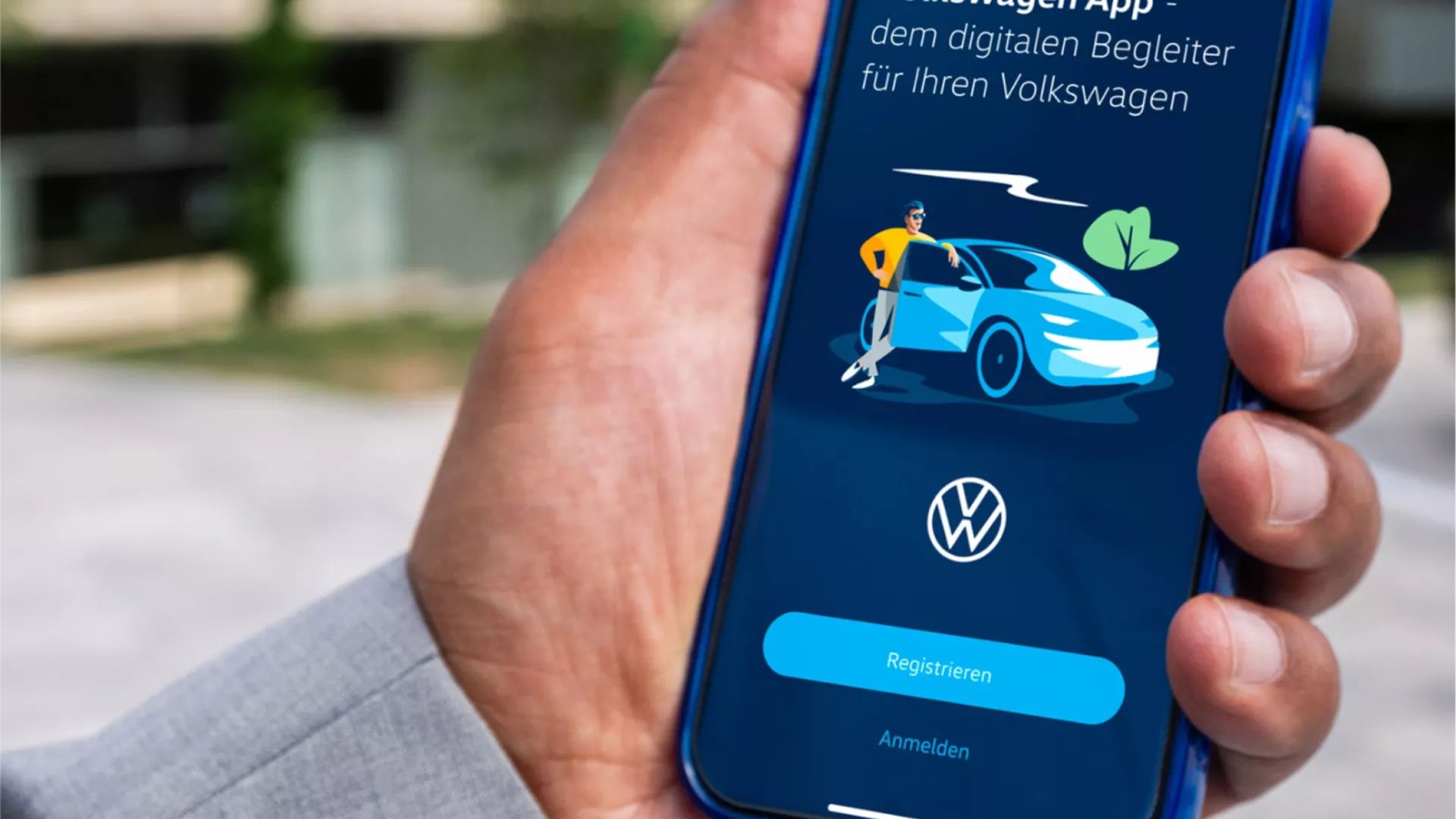Nahaufnahme Anmeldefenster Volkswagen App