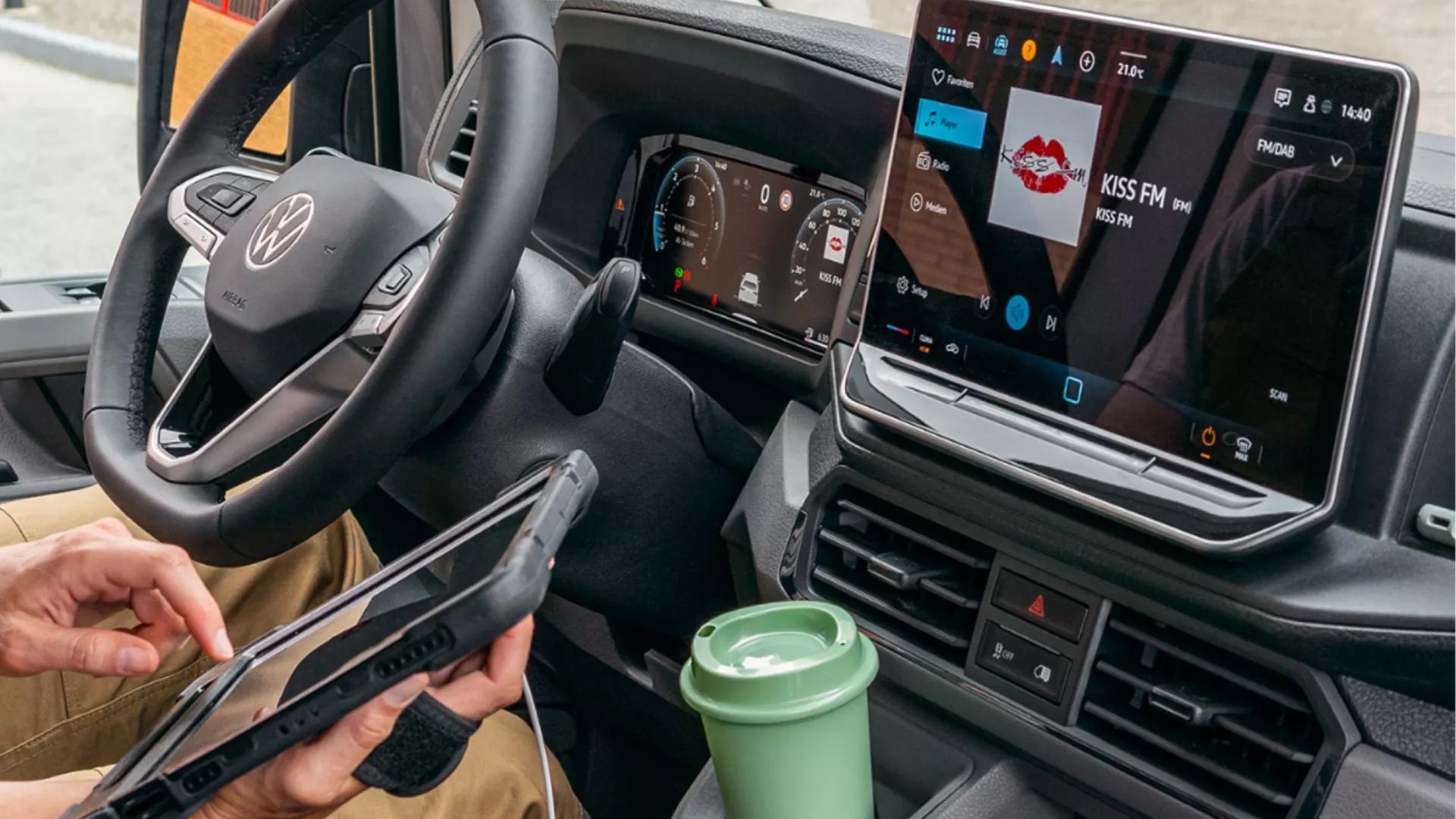 Nahaufnahme Infotainmentsystem VW Crafter