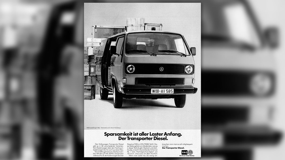 VW T1 Bulli Werbeanzeige think tall