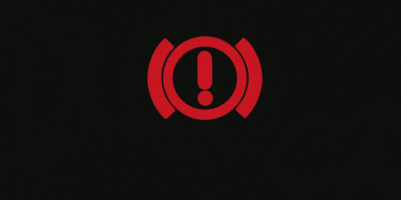 Ein Rufzeichen in einem Kreis bei einer roten Kontrollleuchte.