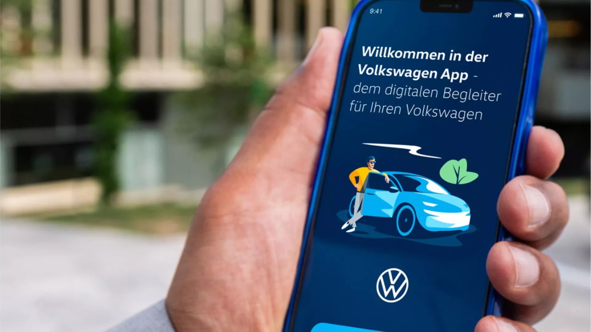 Nahaufnahme Anmeldefenster Volkswagen App