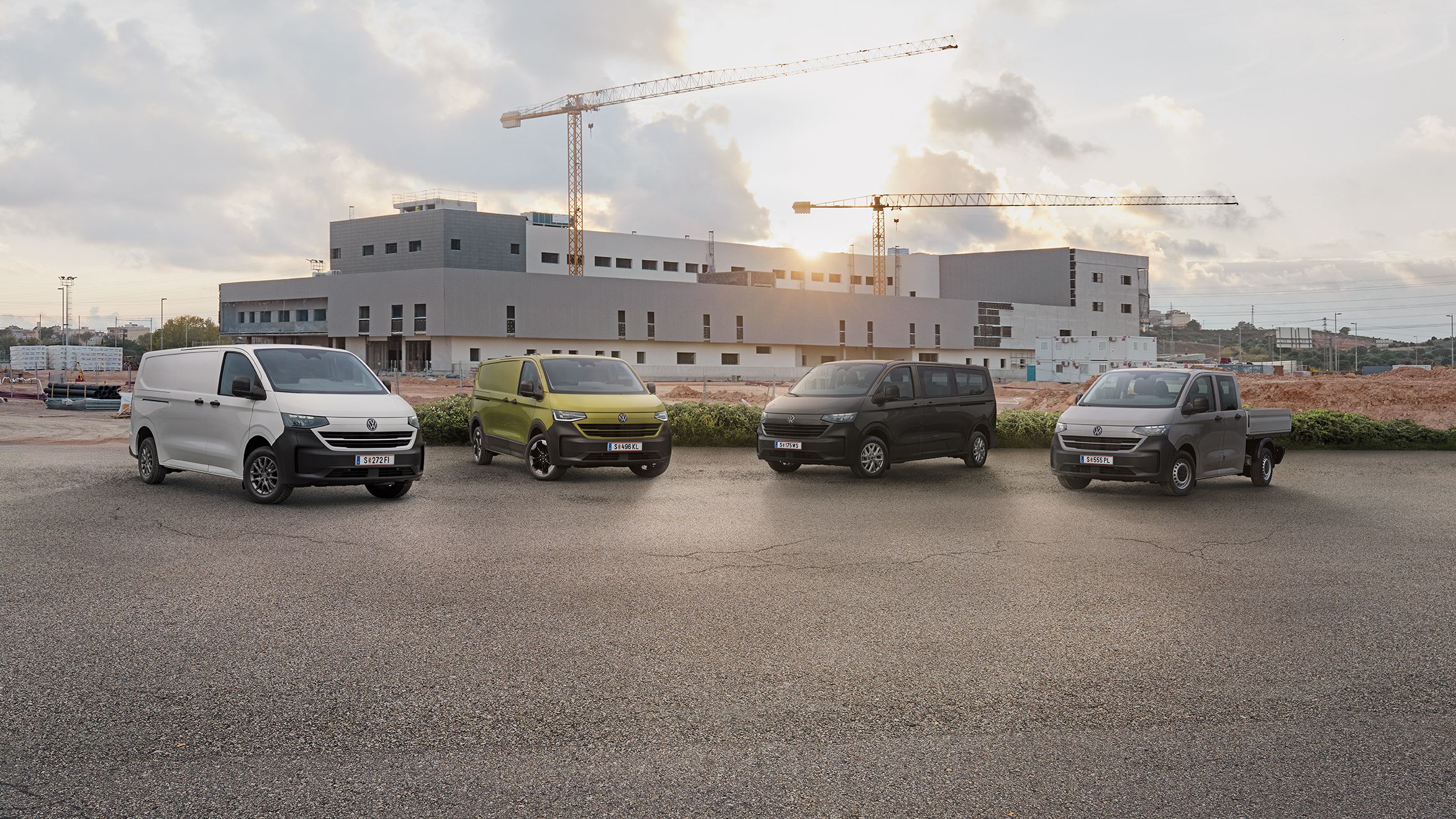 VW Transporter Range auf Baustelle
