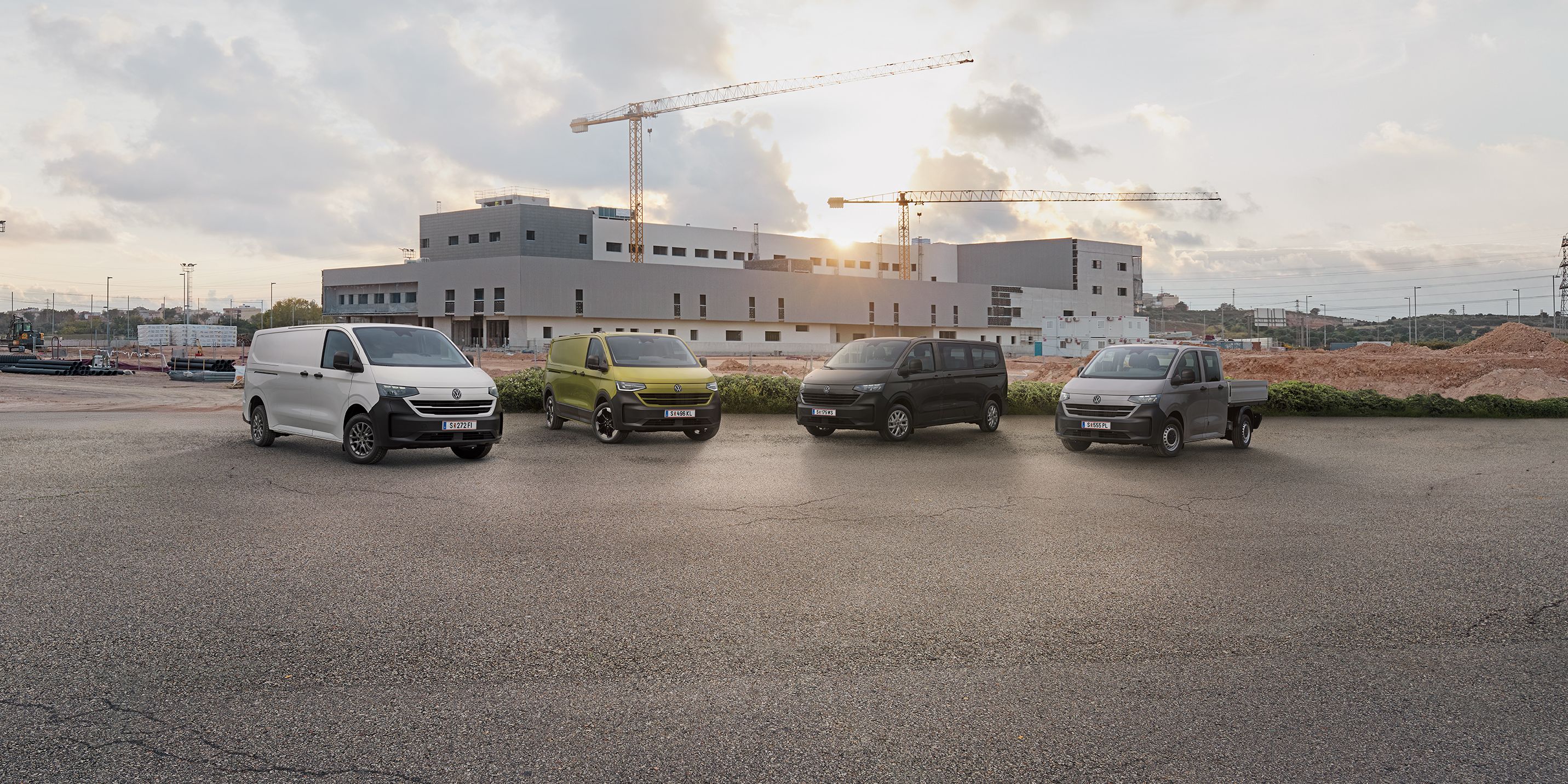 VW Transporter Range auf Baustelle