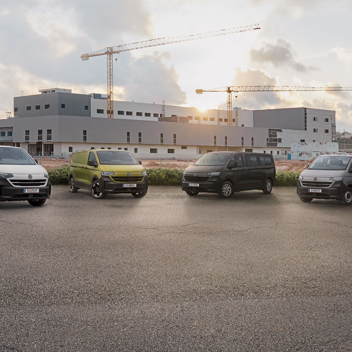 VW Transporter Range auf Baustelle