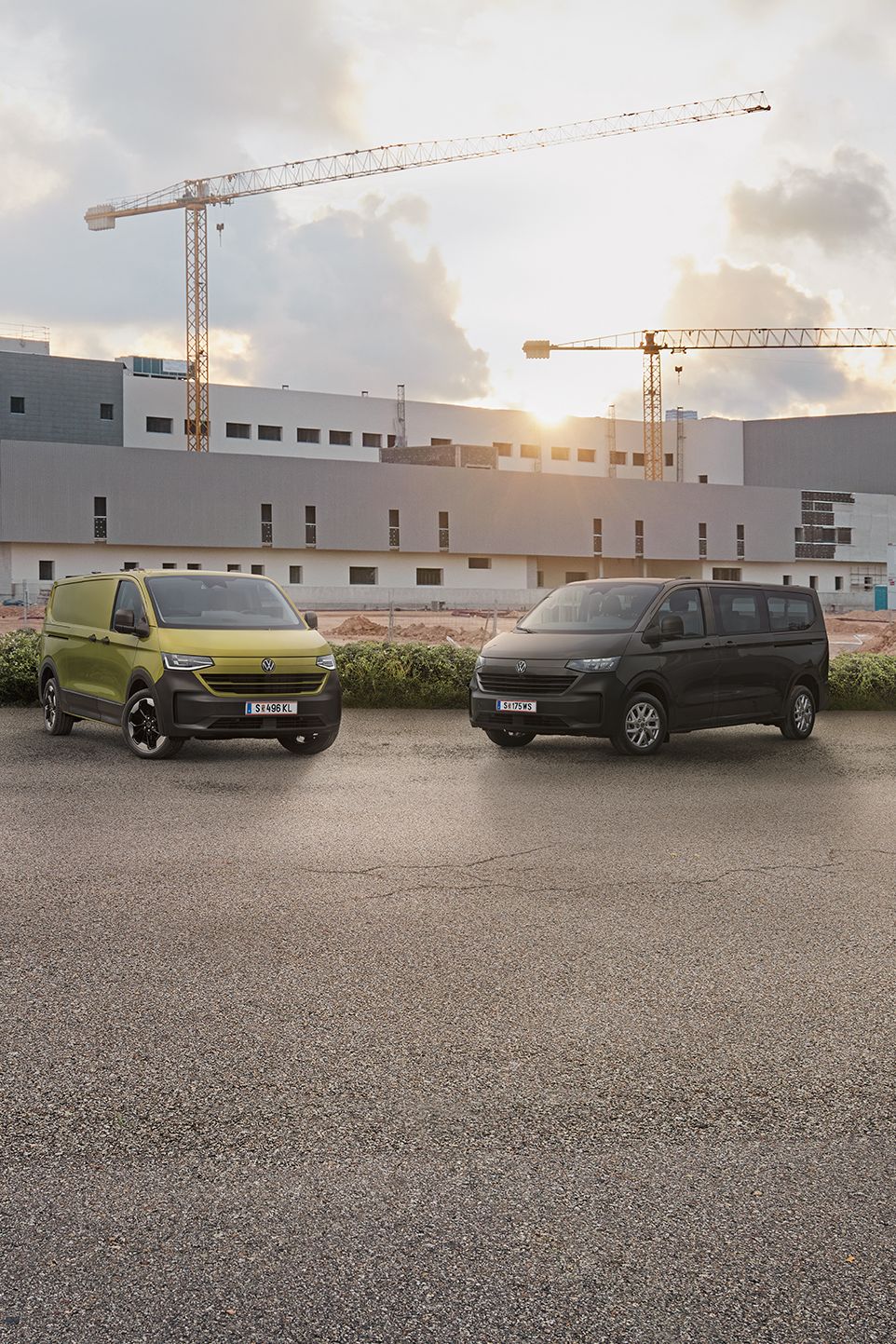 VW Transporter Range auf Baustelle