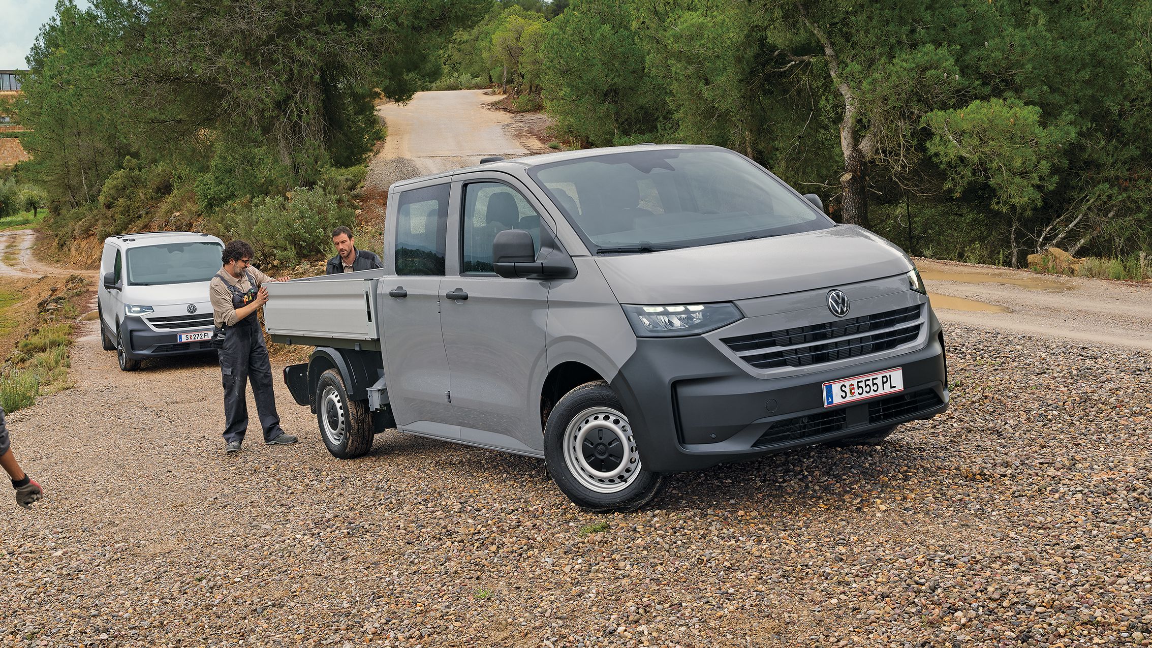 Transporter Pritschenwagen in Grau