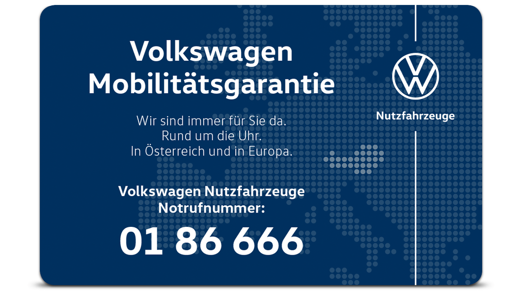 Volkswagen Nutzfahrzeuge Mobilitätsgarantie Service und Notrufkarte