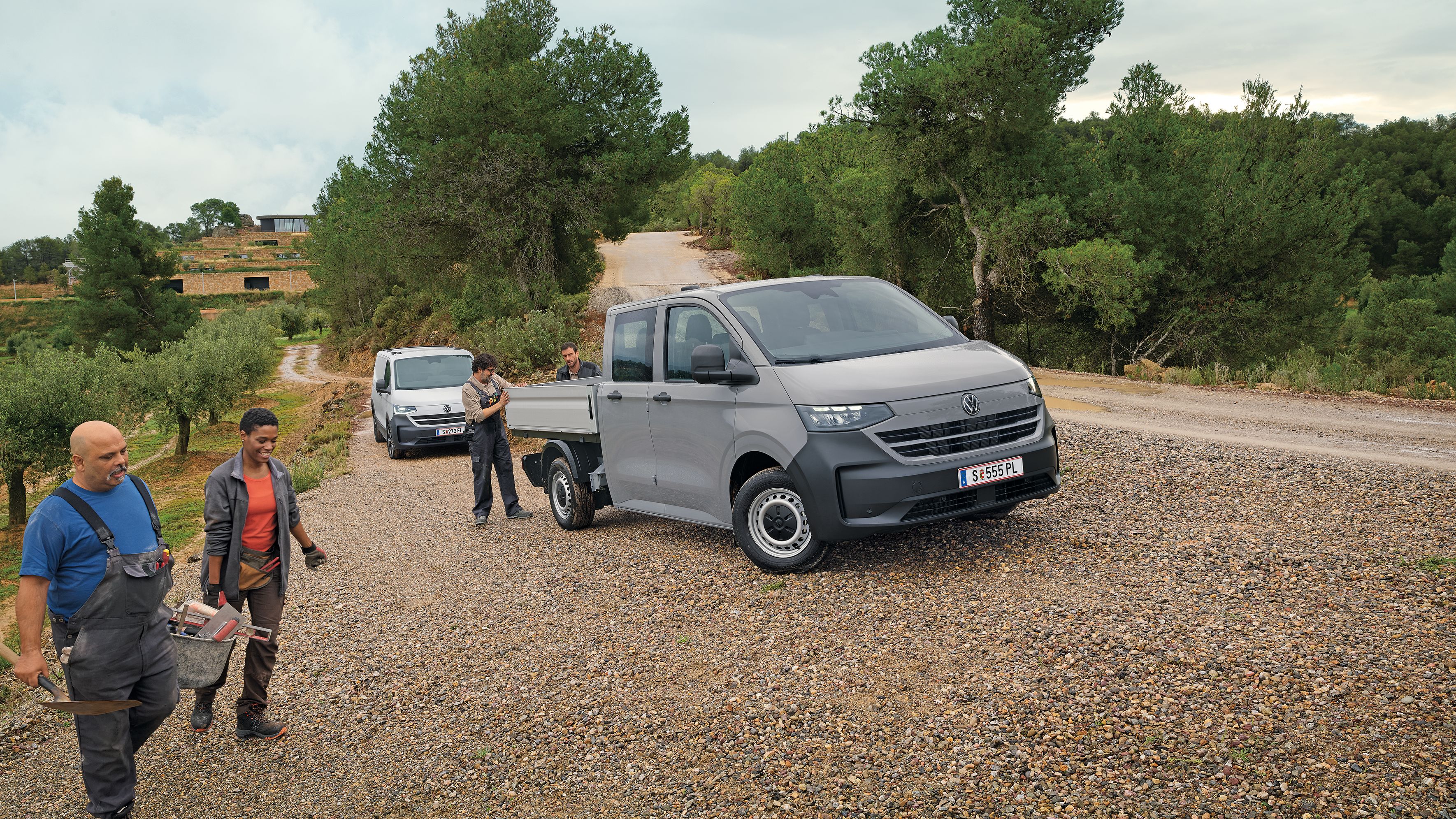 Transporter Pritschenwagen in Grau